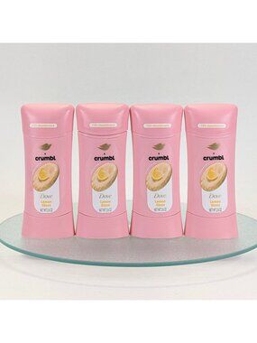 Dove x Crumbl 4pc Lot Lemon Glaze Deodorants ~ 2.6oz Each ~ New (x4)
